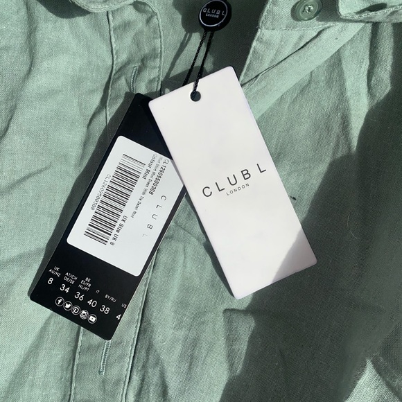 Club London Mint Linen Dress - Picture 2 of 6